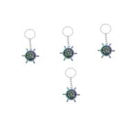 DIYEAH 4 Pièces Porte-clés Boussole Alliage Robuste Forme Roue Créative Accessoire Original pour Sac à Main Cadeau Affaires pour Camping Randonnée et Usage Quotidien