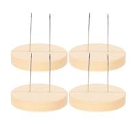 DIYEAH 4 Pièces Présentoir pour Poupées au Crochet Base en Bois Robuste Beige, Support D'exposition pour Figurines et Accessoires Faits Main, pour Décoration et Rangement