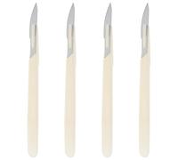 DIYEAH 4 Pièces Racloir à Pâte Courbé en Métal Plastique | Lame Crantée, Coupe Nette et Stable, Usage Maison ou Hôtel, pour Gâteau Éponge et Pizza
