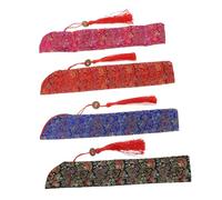 DIYEAH 4 Pièces Sac de Protection Éventail Pliable Style Rétro avec Gland Housse Portable Tissu pour Sac à Main pour Mariage Fête et Spectacle Culturel