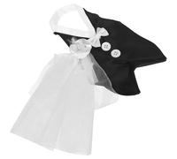 DIYEAH 4 pièces Set de Housses Décoratives pour Bouteilles de Vin Couvre-Bouteilles Mariage avec Motifs Mariée et Marié Accessoires Élégants pour Décoration de Table de Fête et Repas