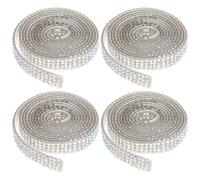 DIYEAH 4 rouleaux de ruban strass scintillant : 1 yard de ruban strass autocollant - bandes autocollantes scintillantes, rubans à paillettes pour bricolage, artisanat, tissu, chaussures, vêtements