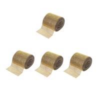 DIYEAH 4 Rouleaux Ruban Strass Rangées Mètres Ruban Décoratif Brillant pour DIY Mariage Cadeaux et Artisanat Or Éclatant pour Couture et Décoration