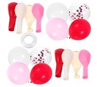 DIYEAH 40 Pièces Ballons de Saint-valentin Latex Pack Décoration Fête Romantique Rouge Rose Blanc avec Paillettes Ballons pour Mariage et Anniversaire