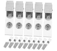 DIYEAH 40 Pièces Lot de Clips Métalliques pour Badges avec Sangles PVC Transparentes Pinces Robustes pour Cartes Identité Porte Noms Polyvalents pour Bureaux et Étudiants