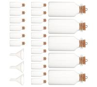 DIYEAH 43 Pièces Mini Verre Bouteilles Suspendues avec Bouchons Liège et Entonnoir Bocaux Étanches pour Loisirs Créatifs Conservation Souvenirs Projets DIY Décorations Mariage