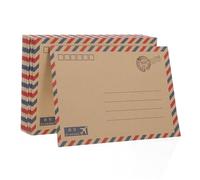 DIYEAH 48pièces Papiers à Lettres Lignés et Enveloppes Style Vintage pour Courrier Aérien Invitations Correspondance avec Cartes de Vœux Kraft