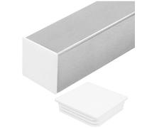 DIYEAH 4pcs Capuchon de Poteau de Clôture 100x100mm | Plastique Blanc Chapeau de Poteau Carré Étanche pour Tube de Jardin | Embout pour Tube Carré Robuste pour Garde-corps et Clôture