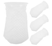 DIYEAH 4Pcs Chaussettes Filtrantes pour Aquarium Blanc en PP Design Alvéolé 3D, Résistance à Pression et Filtration Robuste pour Aquariums d'eau Douce et Salée
