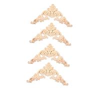 DIYEAH 4pièces Applique Sculpté Cadre Non Peint Décalcomanie pour Meubles Appliques Décor pour Maison
