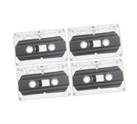 DIYEAH 4pièces Cassette Audio Vierge Transparente avec Boîtier Enregistrement DIY Voix Musique Enseignement Stockage Pratique