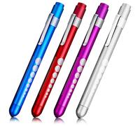 DIYEAH 4Pièces Lumineux Lampe de Diagnostic pour Infirmières et Médecins Pratique avec Clip Design et Portable Argenté