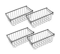 DIYEAH 4pièces Panier De Rangement Pour Congélateur Paniers De Congélation Bacs De Rangement Fil Métallique Avec Double Poignée Organisateurs Pour Aliments