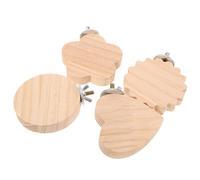 DIYEAH 4pièces Perchoir pour Perroquet avec Jouets Plateforme Bois pour Cage Repos et Jeu pour Calopsitte et Perruche Ondulée