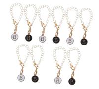 DIYEAH 5 Ensembles Chaîne Décorative Avec Pendentifs Lettres Pour Gobelet Blanc B Noir B Accessoires Pratiques Pour Personnaliser Vos Tasses Et Clés 2 Pièces * 5