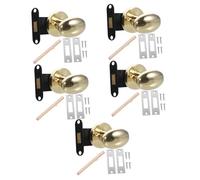 DIYEAH 5 Ensembles Verrou de Sécurité à Pêne Dormant Unilatéral en Acier Inoxydable Serrure Invisible Ronde Dorée Accessoire de Porte Intérieur Verrou de Porte sans Clé ’Entrée