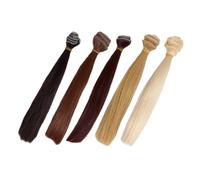 DIYEAH 5 Pièces Extensions de Cheveux pour Poupées Fibres Résistantes Chaleur Mèches Lisses pour Coiffures DIY Accessoires de Perruques Miniatures pour Création et Cosplay