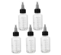 DIYEAH 5 pièces Lot de Flacons Plastique Gradués pour Peinture Bouteilles Presse à Embout Fin avec Bouchon à Vis pour Dosage Précis et Application Contrôlée