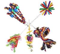 DIYEAH 5 pièces Mâcher pour Perroquet Bois Naturel Suspendu pour Cage et Résistant Occupation pour Oiseaux