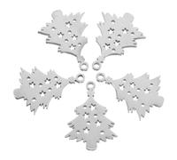 DIYEAH 5 Pièces Médaille pour Animaux Acier Inoxydable Breloques Sapin de Noël Pendentifs Sapin de Noël Petites Médailles pour Chiens