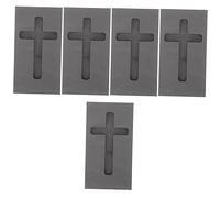 DIYEAH 5 Pièces Moule en graphite - Moule graphite croix - de fusion expérimental en croix prise double fonderie poêle de coulée de cuivre moulage d'un en or Black