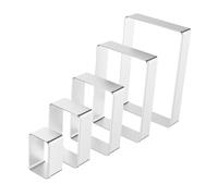 DIYEAH 5 pièces Moules Rectangulaires Acier Inoxydable pour Pâtisserie Solides pour Biscuits Cadre Inox pour Découpe Gâteau Outils de Cuisson Polyvalents