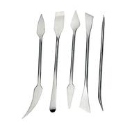 DIYEAH 5 pièces Outils de Sculpture Acier Inoxydable pour Poterie et Argile Kit Polyvalent pour Modelage Nettoyage et Lissage des Pâtes Durable