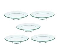 DIYEAH 5 pièces Plateau Chauffe-Cire Rond Verre Antidérapant pour Lampe Aromathérapie et Fondant Parfumé