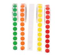 DIYEAH 5 Rouleaux Étiquettes Adhésives Colorées de Pastilles Rondes Autocollantes pour des Échantillons et Inventaires Étiquettes Pratiques pour Bureau et Salle de Classe