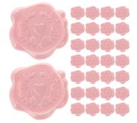 DIYEAH 50 Autocollants de Sceau de Cire de Cœur Rose, Autocollants Auto-adhésifs Légers en Cire à Cacheter Classique pour Décorer Cartes et Artisanat, Pack de 50 Pièces