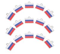 DIYEAH 50 pendentifs drapeau national russe pour porte-clés, colliers, bracelets et chaînes de cheville, accessoires de création de bijoux et loisirs créatifs