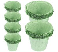 DIYEAH 50 Pièces Caissettes à Cupcakes en Papier Vert, Maintien | Usage Service Traiteur et Goûter, Release Antiadhésive, pour Snacks et Bouchées Brownies, Couleur Verte Vive