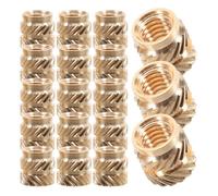 DIYEAH 50 Pièces Écrous à Encastrer en Laiton à Filetage Femelle, Inserts de Remplacement Thermofixés, M4, Or, pour Imprimantes 3d, Moletage Décoratif, Fixation Sécurisée