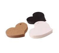 DIYEAH 50 pièces Étiquettes Kraft Papier Blanc Forme de Cœur pour Mariage Bricolage Décoration Tags Vierges pour Scrapbooking et