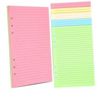 DIYEAH 50 pièces Recharge Papier Ligné Colorée Mobiles Perforées pour Agenda Carnet Notes Rechargeables Papier de Remplissage Multifonction pour Planner et Journal
