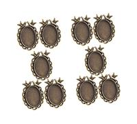DIYEAH 50 Pièces Trays de Pendentifs Vides Vintage Forme Ovale pour Kit de Bijoux Diy Bronze Accessoires Créatifs pour Pendentifs