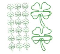 DIYEAH 50 pièces Trombones Verts Forme Trèfle à Quatre Marque-pages Métalliques Décoratifs pour Bureau École et Maison Clips Colorés Multifonctions pour Loisirs Créatifs