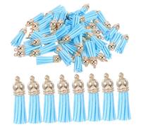 DIYEAH 50pièces Pompon Porte-clés Pu Décoratif pour Loisirs Créatifs Fabrication de Bijoux et Accessoires de Sacs Mini-pompons Colorés pour Porte-clés