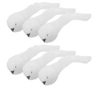 DIYEAH 6 Pièces Colombes Artificielles Blanches avec Plumes Ornements Décoratifs Clips pour Sapin de Noël Décoration Intérieure et Extérieure Accessoires Festifs Élégants et Réutilisables
