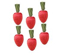 DIYEAH 6 pièces Jouets à Mâcher Naturels pour Lapins et Petits Animaux Stimulent Attention et Maintiennent la Santé Dentaire des Cochons Hamsters Chinchillas Forme Fraise