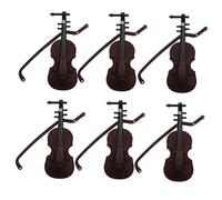 DIYEAH 6 pièces Lot de Pendentifs Miniatures Violon Plastique Décoration Suspendue Réaliste pour Noël Ornements DIY pour Maison et Arbre de Fête
