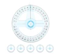 DIYEAH 6 Pièces Rapporteur en Plastique 360° avec Règle de Mesure 10cm, Outil Précis pour Dessin Scolaire et Applications Polyvalentes en Géométrie