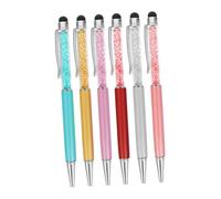 DIYEAH 6 Pièces Stylet Cristal avec Stylo à Bille Métallique Lot de Couleurs Aléatoires pour Écran Tactile Pratique et Durable Couleur Aléatoire
