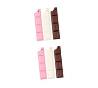 DIYEAH 6 Pièces Stylo Bille Forme de Chocolat Kawaii pour Garçon Fille Fournitures Scolaires avec Designs et Décoration