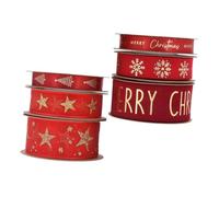 DIYEAH 6 Rouleaux Ruban Décoratif Noël avec Accents Or Ruban Mesh Pailleté Large pour Décorations Boîtes Fruits Fêtes et DIY