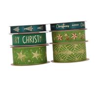 DIYEAH 6 Rouleaux Ruban Vert Fil de Pailleté pour Décoration de Noël Cadeau Accessoires Cheveux et Bouquets Floraux et Polyvalent