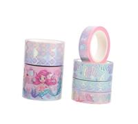 DIYEAH 6 rouleaux Ruban Washi Décoratif Papier Masking Tape Créatif pour Décoration DIY Ornements Journal et Scrapbooking Couleurs Vives et Motifs Fantaisie pour Bricolage