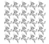 DIYEAH 60 Pendentifs Cheval Galop en Alliage Argenté Antique Breloques Amulette pour Création de Bijoux DIY Accessoires Zodiaque Chinois pour Nouvel An 2026 Lot 60 Pièces