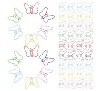 DIYEAH 60 Pièces Butterfly Shape Metal Paperclips Macaron Colors Decorative Clips For Office School Home Organizing Notes And Documents