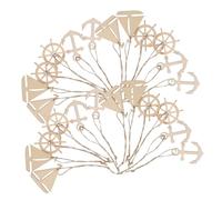 DIYEAH 60 Pièces Découpes Inachevées de Voiliers Naturel Ornements Nautiques Diy pour Mur et Fête Ancres et à Personnaliser
